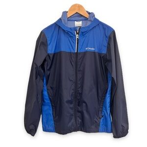 Columbia Youth Windbreaker Packable Colorblock Full Zip Hooded Hiking Running 18